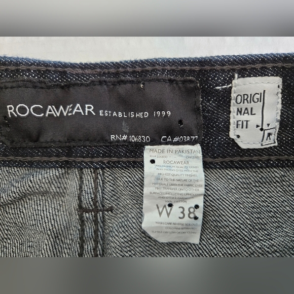 Vintage 1999 Dark Blue Rocawear Denim Dark Blue W 38 - Picture 4 of 11